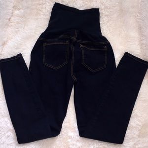 Indigo Blue Dark Wash Skinny Leg Maternity Jeans Medium